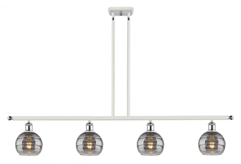 Rochester - 4 Light - 48 inch - White Polished Chrome - Stem hung - Island Light