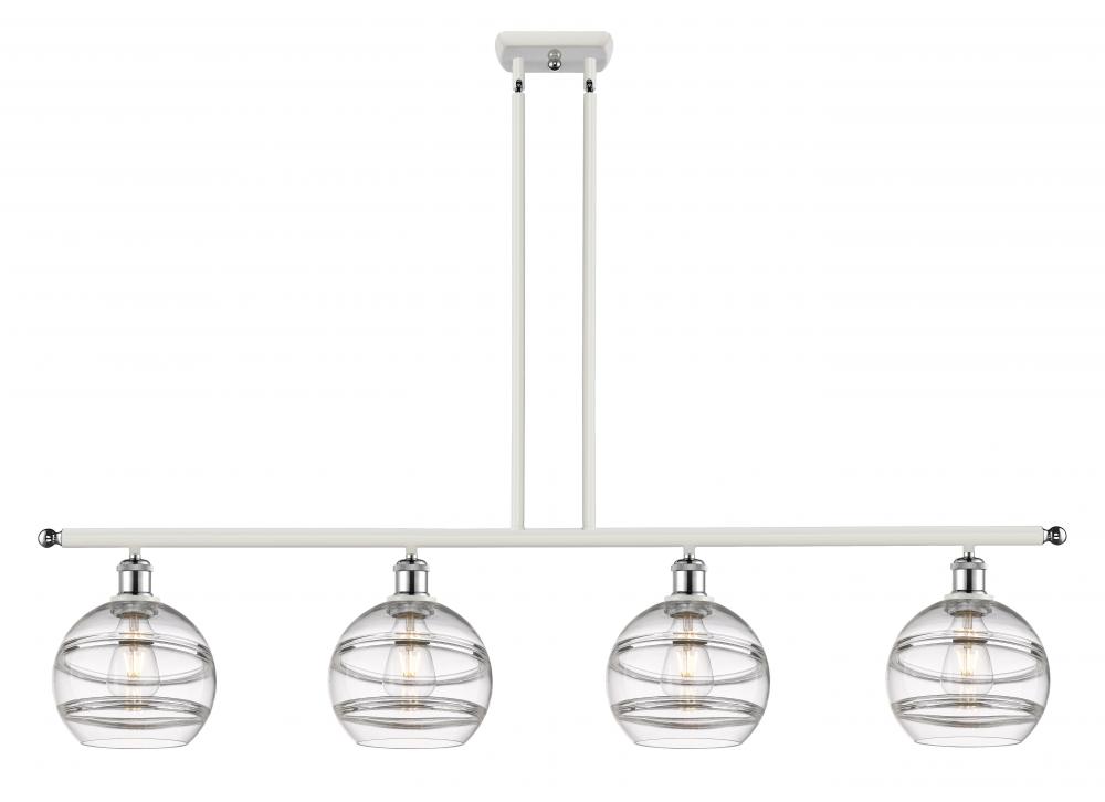 Rochester - 4 Light - 48 inch - White Polished Chrome - Stem hung - Island Light