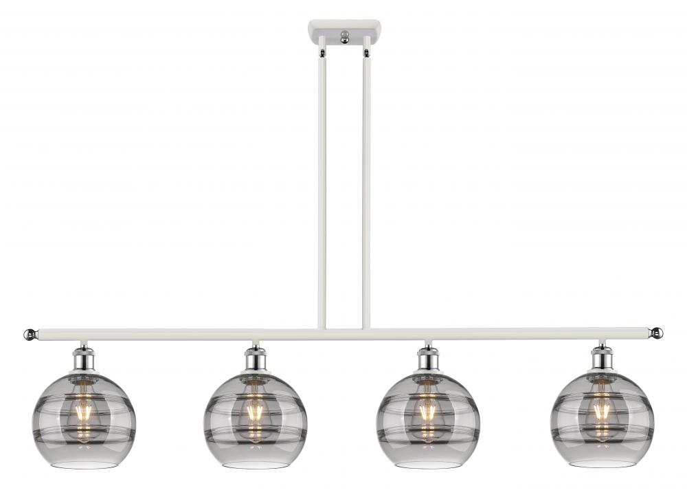 Rochester - 4 Light - 48 inch - White Polished Chrome - Stem hung - Island Light
