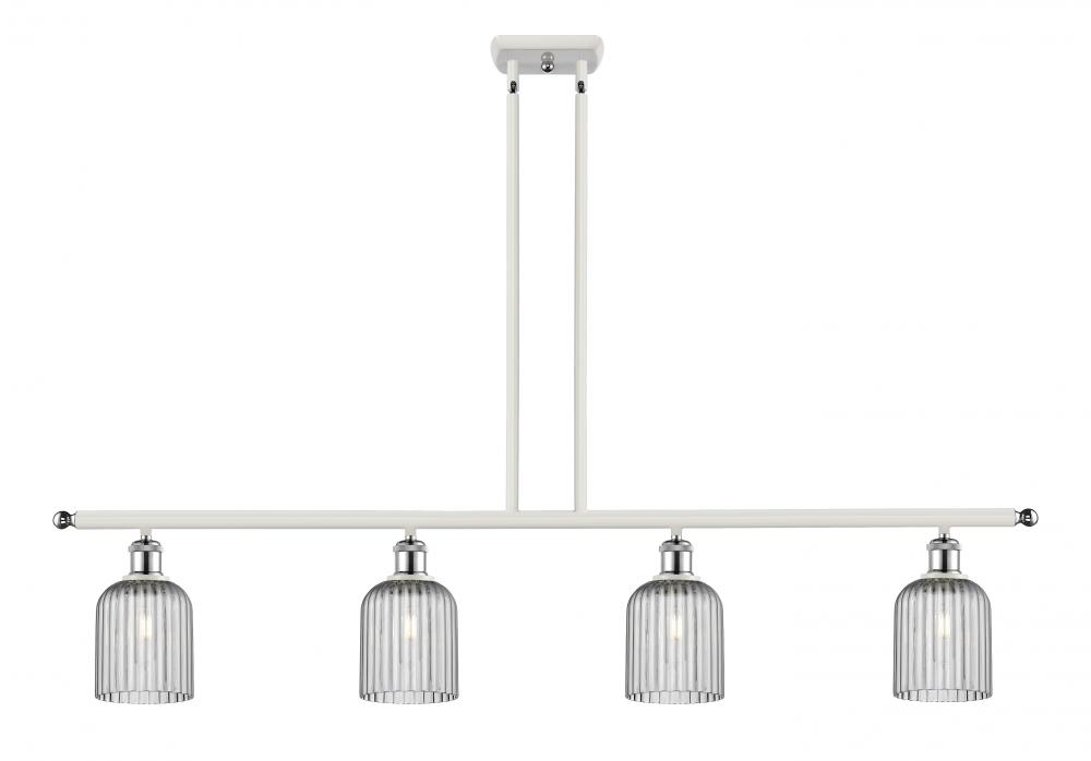 Bridal Veil - 4 Light - 48 inch - White Polished Chrome - Stem hung - Island Light