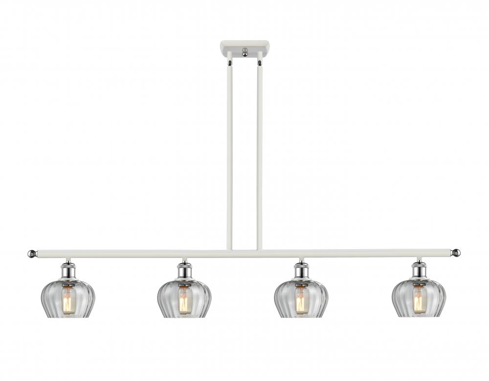 Fenton - 4 Light - 48 inch - White Polished Chrome - Stem hung - Island Light