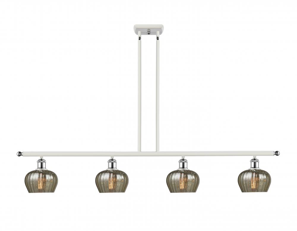 Fenton - 4 Light - 48 inch - White Polished Chrome - Stem hung - Island Light