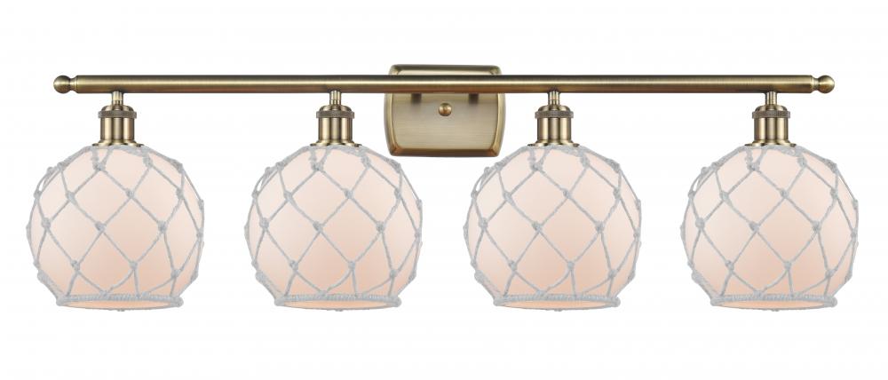 Farmhouse Rope - 4 Light - 38 inch - Antique Brass - Bath Vanity Light