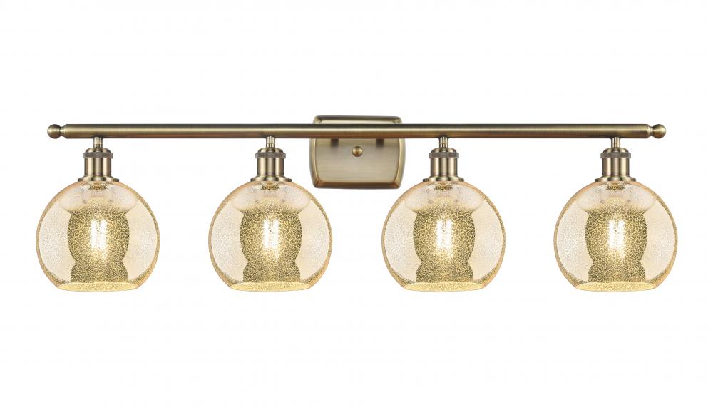 Athens - 4 Light - 38 inch - Antique Brass - Bath Vanity Light