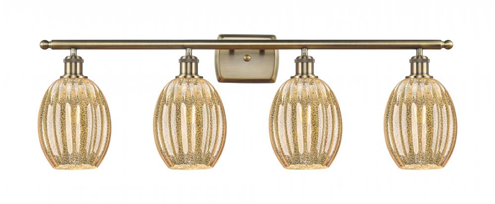 Preston Bulb - 4 Light - 36 inch - Antique Brass - Bath Vanity Light