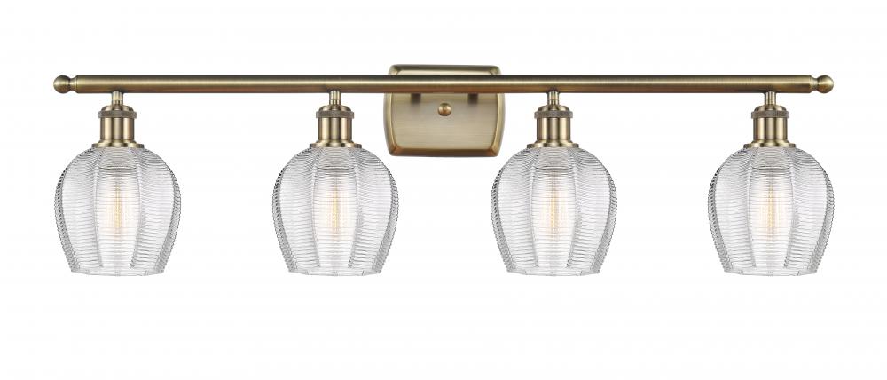 Norfolk - 4 Light - 36 inch - Antique Brass - Bath Vanity Light