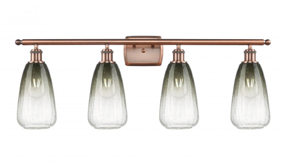 Brookhaven Almond - 4 Light - 36 inch - Antique Copper - Bath Vanity Light