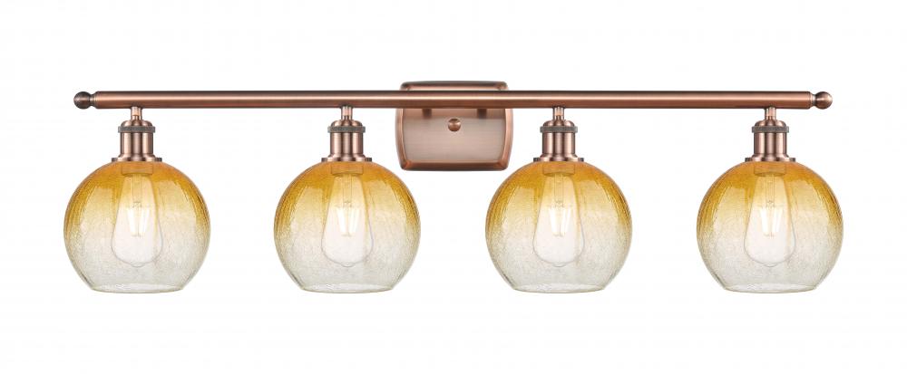 Brookhaven Globe - 4 Light - 38 inch - Antique Copper - Bath Vanity Light
