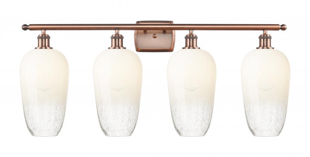 Brookhaven Flute - 4 Light - 37 inch - Antique Copper - Bath Vanity Light