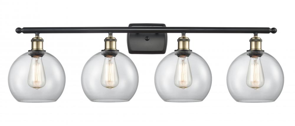 Athens - 4 Light - 38 inch - Black Antique Brass - Bath Vanity Light