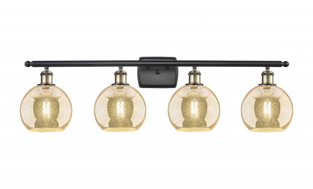 Athens - 4 Light - 38 inch - Black Antique Brass - Bath Vanity Light