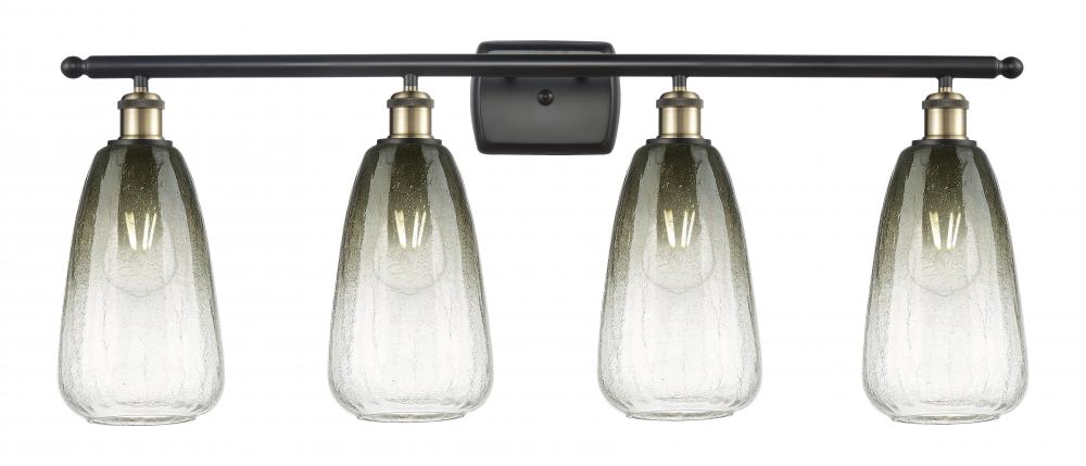 Brookhaven Almond - 4 Light - 36 inch - Black Antique Brass - Bath Vanity Light