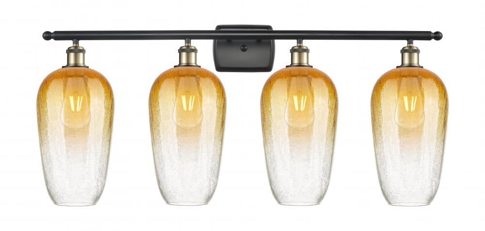 Brookhaven Flute - 4 Light - 37 inch - Black Antique Brass - Bath Vanity Light