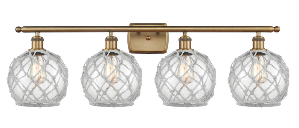 Farmhouse Rope - 4 Light - 38 inch - Brushed Brass - Bath Vanity Light