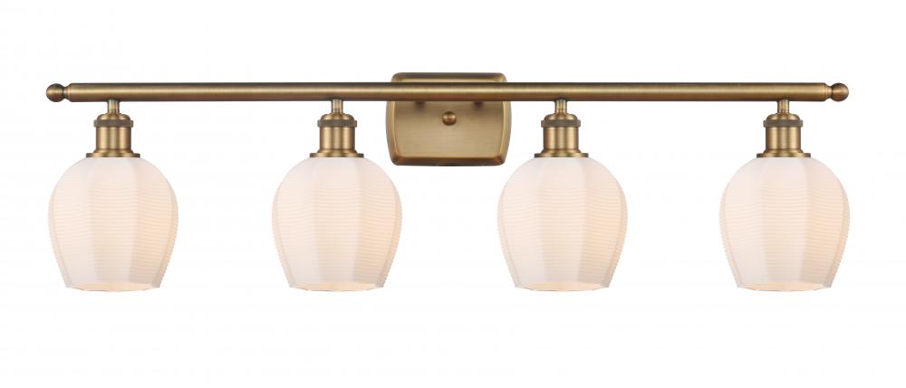 Norfolk - 4 Light - 36 inch - Brushed Brass - Bath Vanity Light