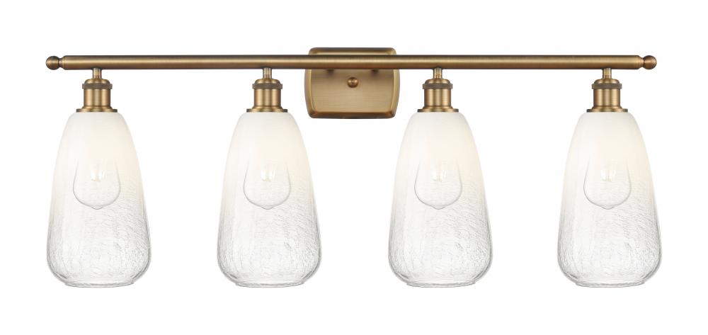 Brookhaven Almond - 4 Light - 36 inch - Brushed Brass - Bath Vanity Light