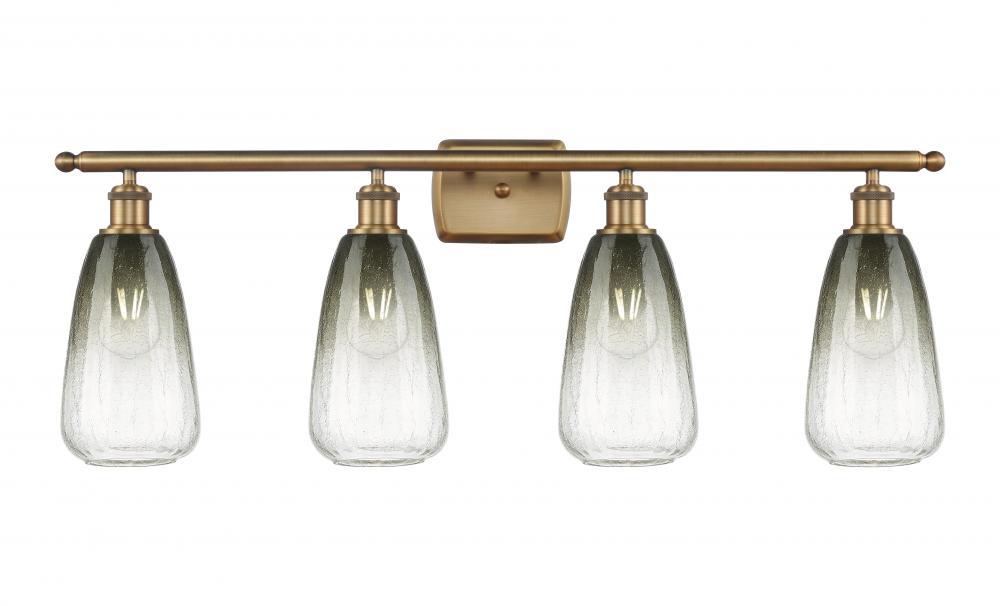 Brookhaven Almond - 4 Light - 36 inch - Brushed Brass - Bath Vanity Light