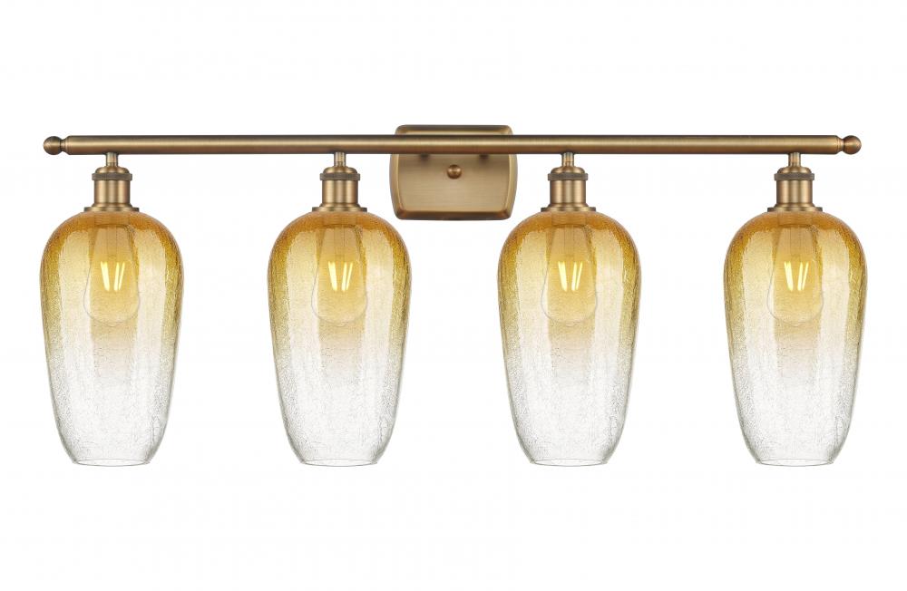 Brookhaven Flute - 4 Light - 37 inch - Brushed Brass - Bath Vanity Light