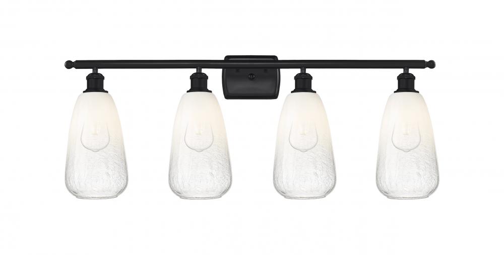 Brookhaven Almond - 4 Light - 36 inch - Matte Black - Bath Vanity Light
