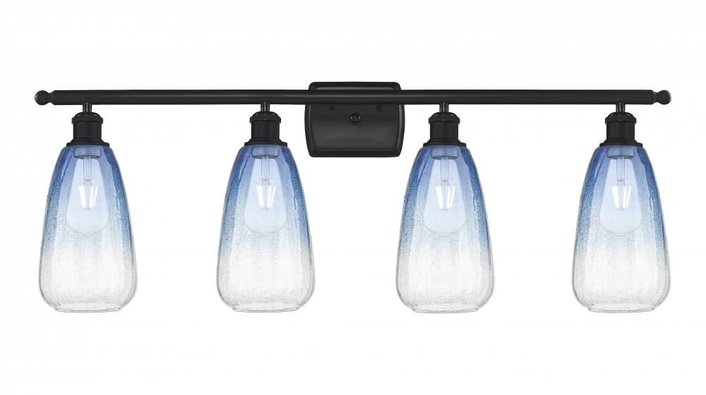 Brookhaven Almond - 4 Light - 36 inch - Matte Black - Bath Vanity Light
