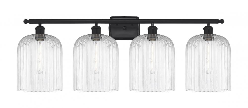 Bridal Veil - 4 Light - 35 inch - Matte Black - Bath Vanity Light