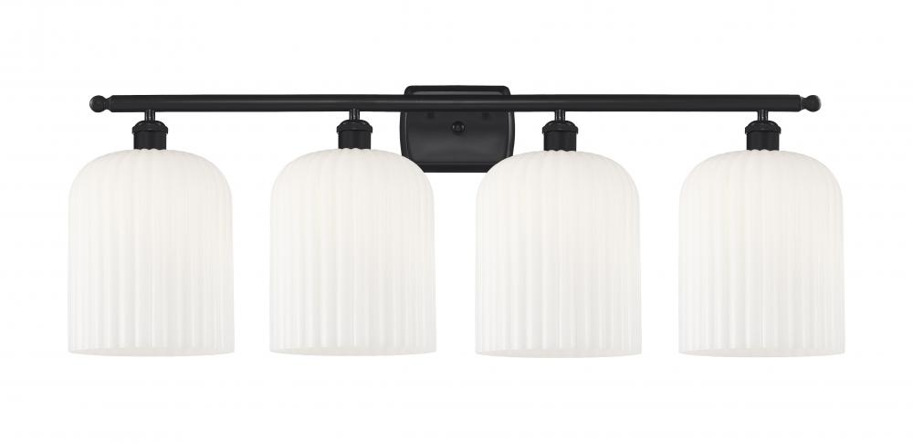Bridal Veil - 4 Light - 35 inch - Matte Black - Bath Vanity Light