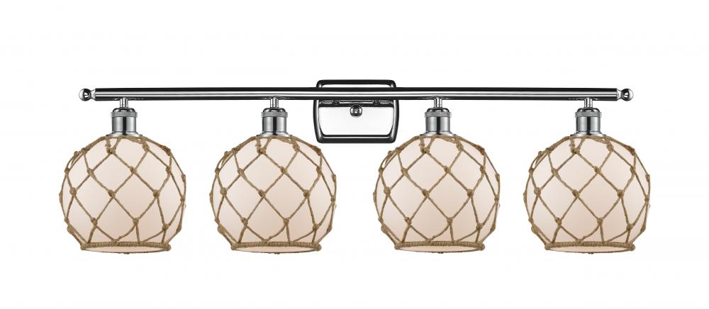 Farmhouse Rope - 4 Light - 38 inch - Polished Chrome - Bath Vanity Light