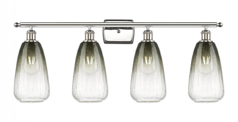 Brookhaven Almond - 4 Light - 36 inch - Polished Nickel - Bath Vanity Light