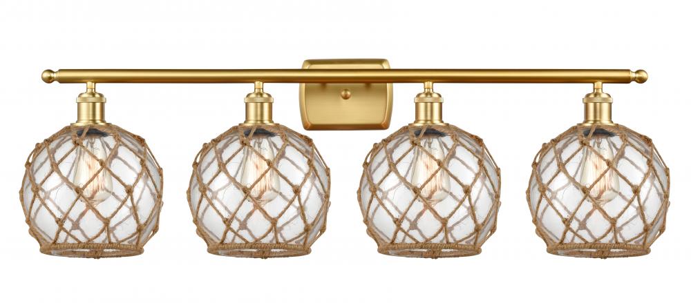 Farmhouse Rope - 4 Light - 38 inch - Satin Gold - Bath Vanity Light