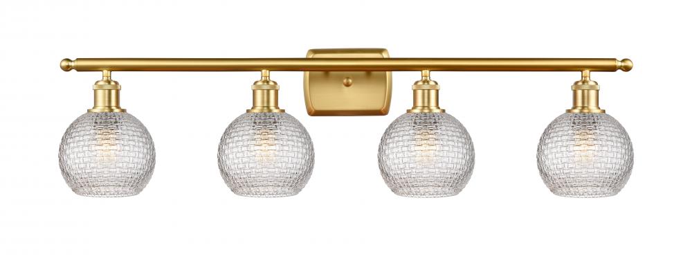 Athens - 4 Light - 36 inch - Satin Gold - Bath Vanity Light