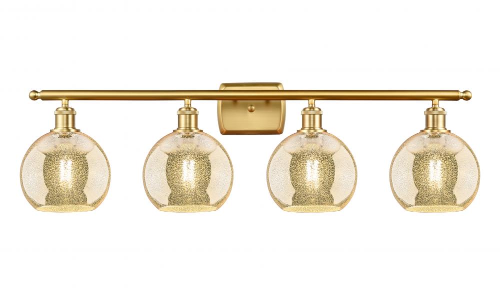 Athens - 4 Light - 38 inch - Satin Gold - Bath Vanity Light