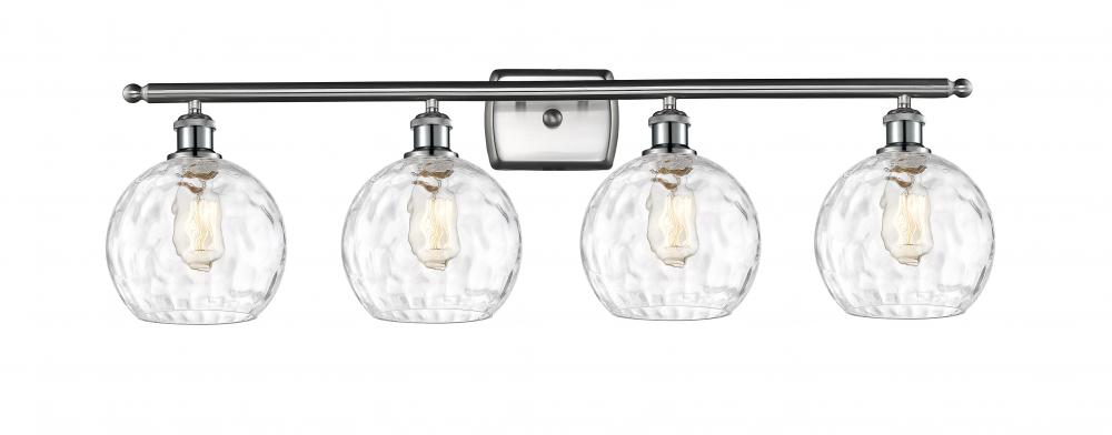 Athens Water Glass - 4 Light - 38 inch - Brushed Satin Nickel - Bath Vanity Light