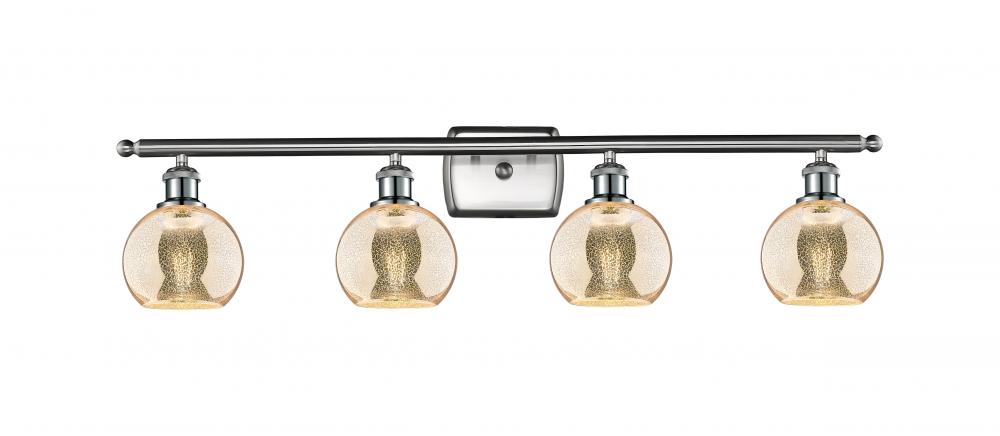 Athens - 4 Light - 36 inch - Brushed Satin Nickel - Bath Vanity Light