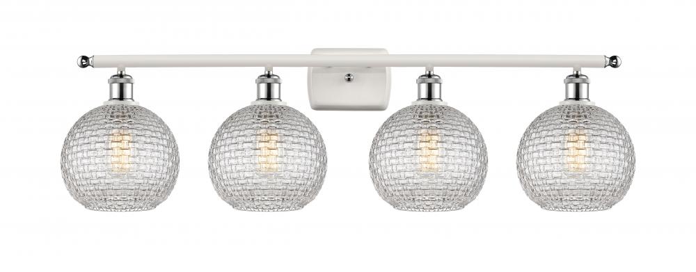 Athens - 4 Light - 38 inch - White Polished Chrome - Bath Vanity Light