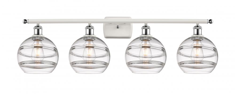 Rochester - 4 Light - 38 inch - White Polished Chrome - Bath Vanity Light