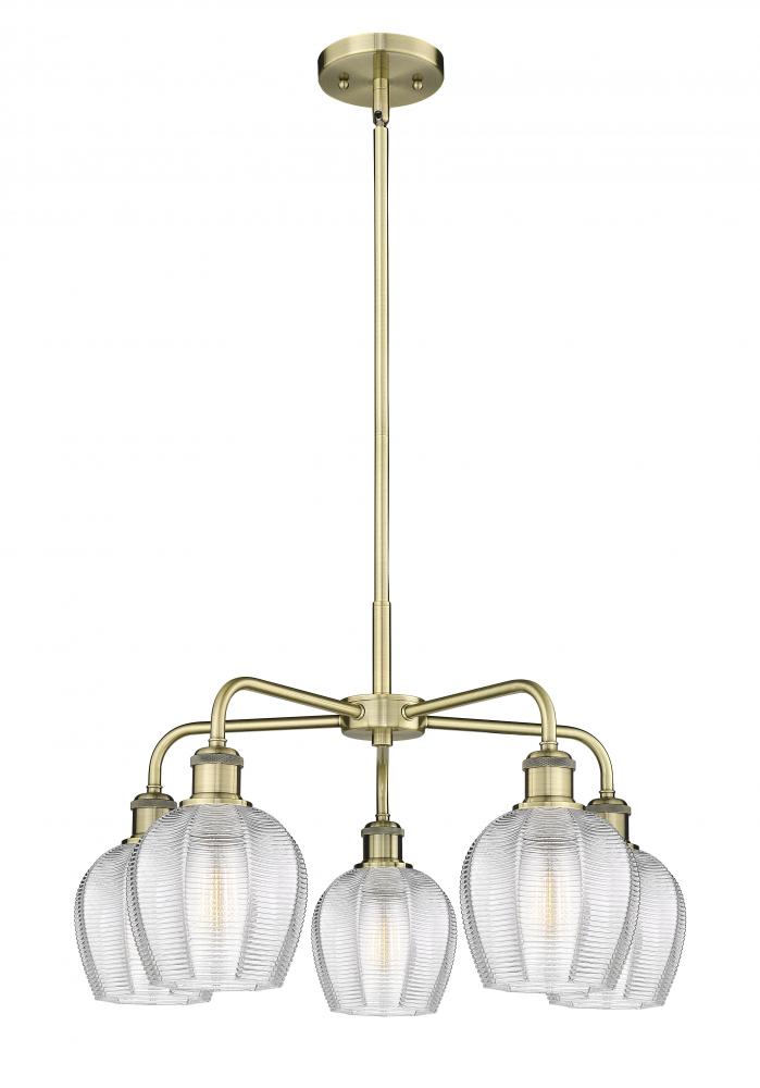 Norfolk - 5 Light - 24 inch - Antique Brass - Chandelier