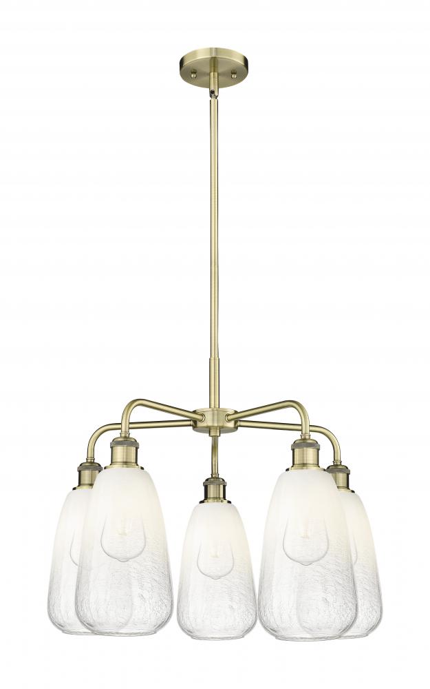 Brookhaven Almond - 5 Light - 25 inch - Antique Brass - Stem hung - Chandelier