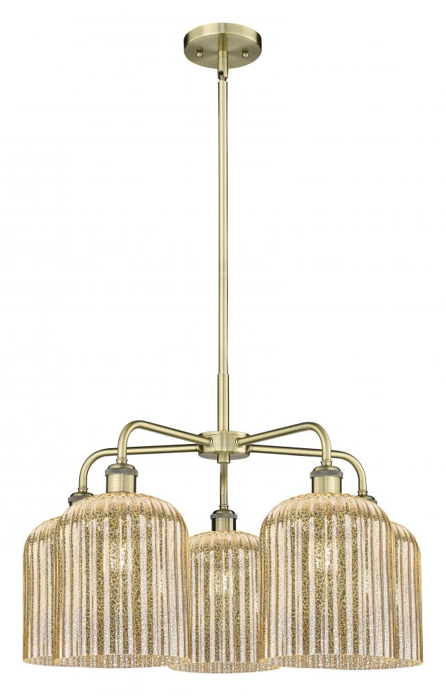 Bridal Veil - 5 Light - 23 inch - Antique Brass - Chandelier