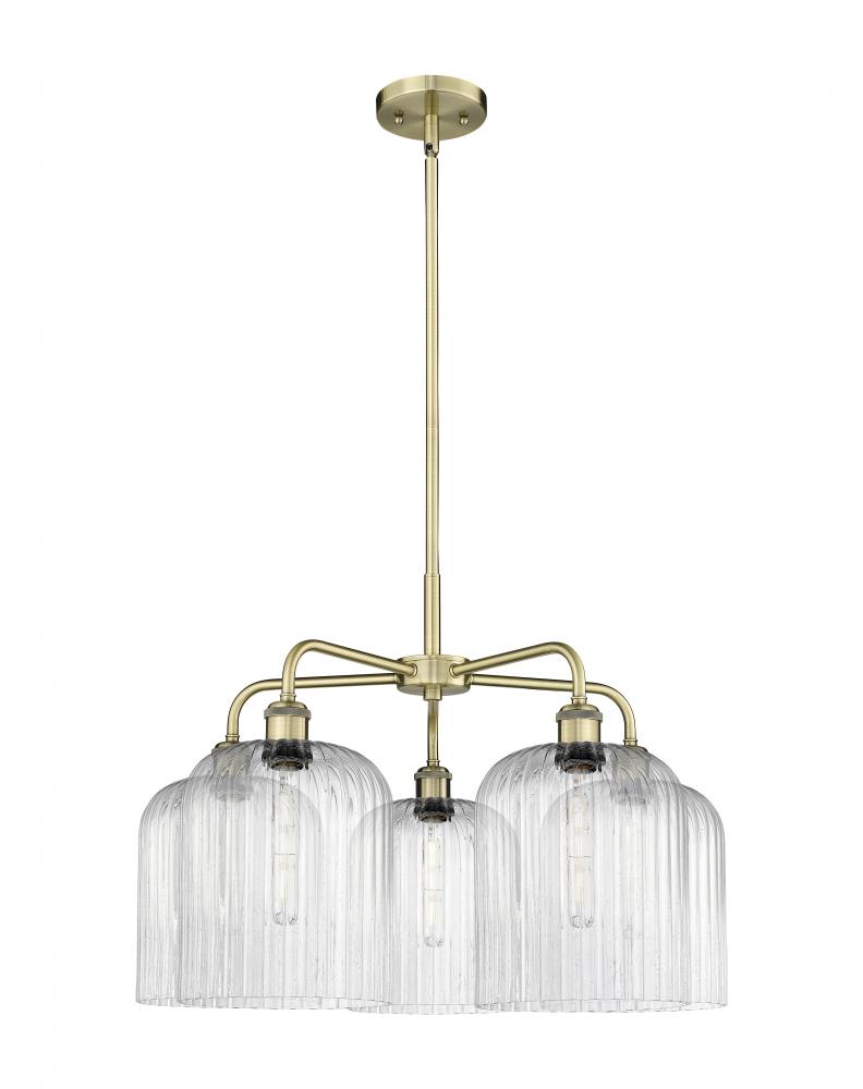 Bridal Veil - 5 Light - 23 inch - Antique Brass - Chandelier