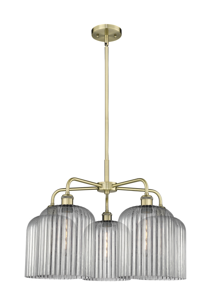 Bridal Veil - 5 Light - 23 inch - Antique Brass - Chandelier