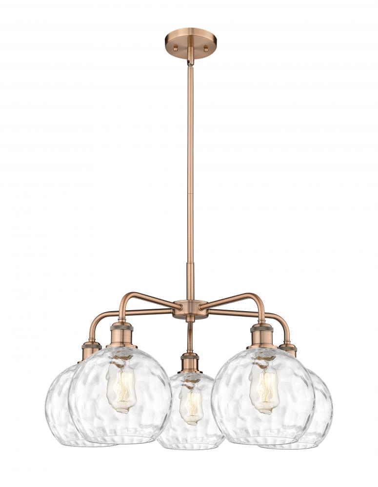 Athens Water Glass - 5 Light - 26 inch - Antique Copper - Chandelier