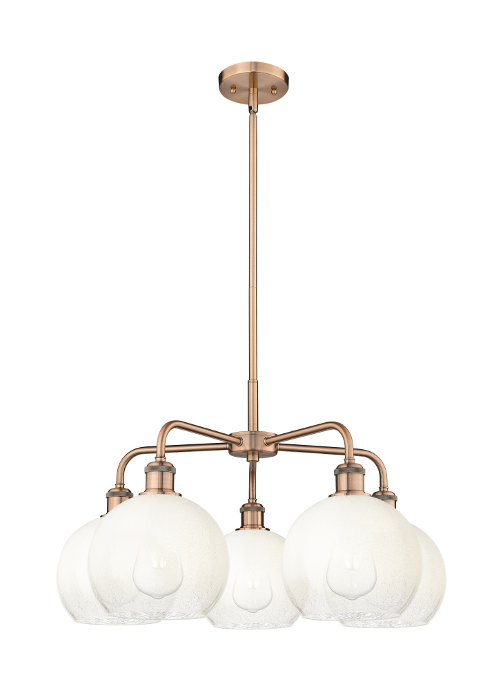 Brookhaven Globe - 5 Light - 26 inch - Antique Copper - Stem hung - Chandelier