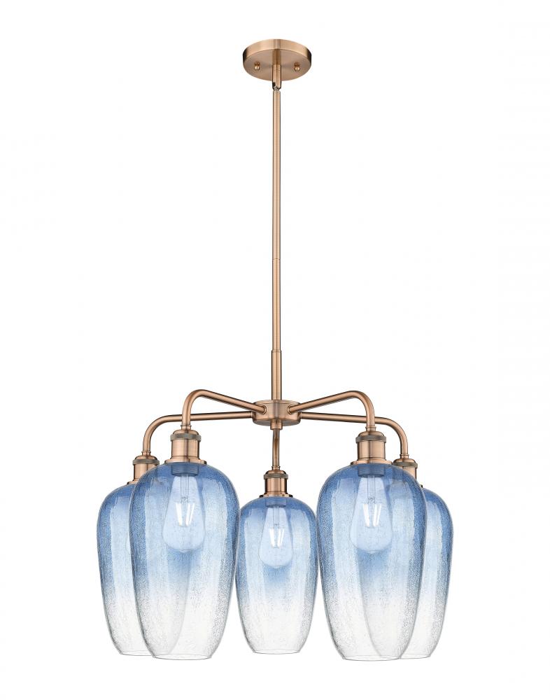 Brookhaven Flute - 5 Light - 26 inch - Antique Copper - Stem hung - Chandelier