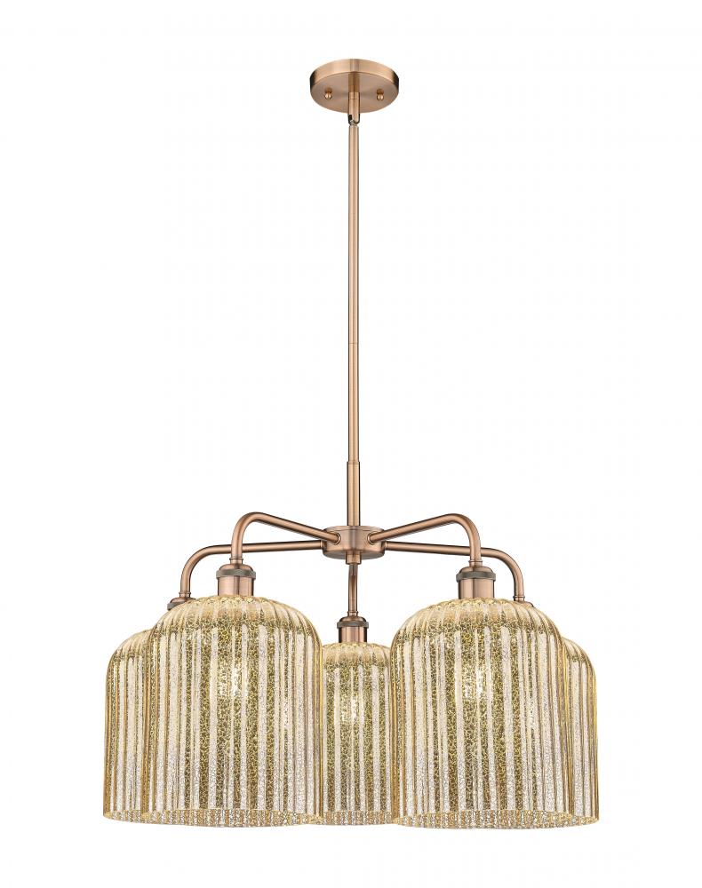 Bridal Veil - 5 Light - 23 inch - Antique Copper - Chandelier