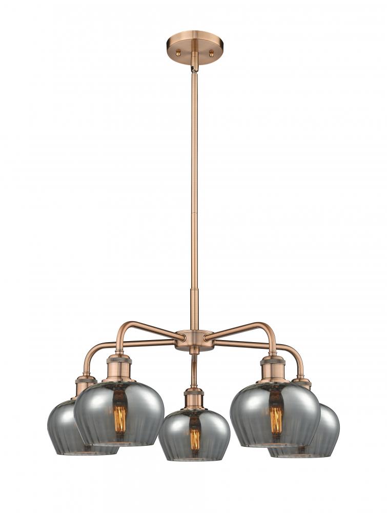 Fenton - 5 Light - 25 inch - Antique Copper - Chandelier