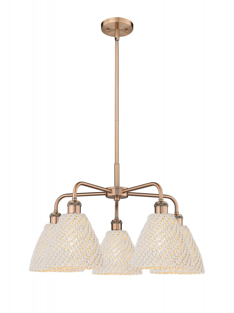 Bristol Natural - 5 Light - 26 inch - Antique Copper - Stem hung - Chandelier
