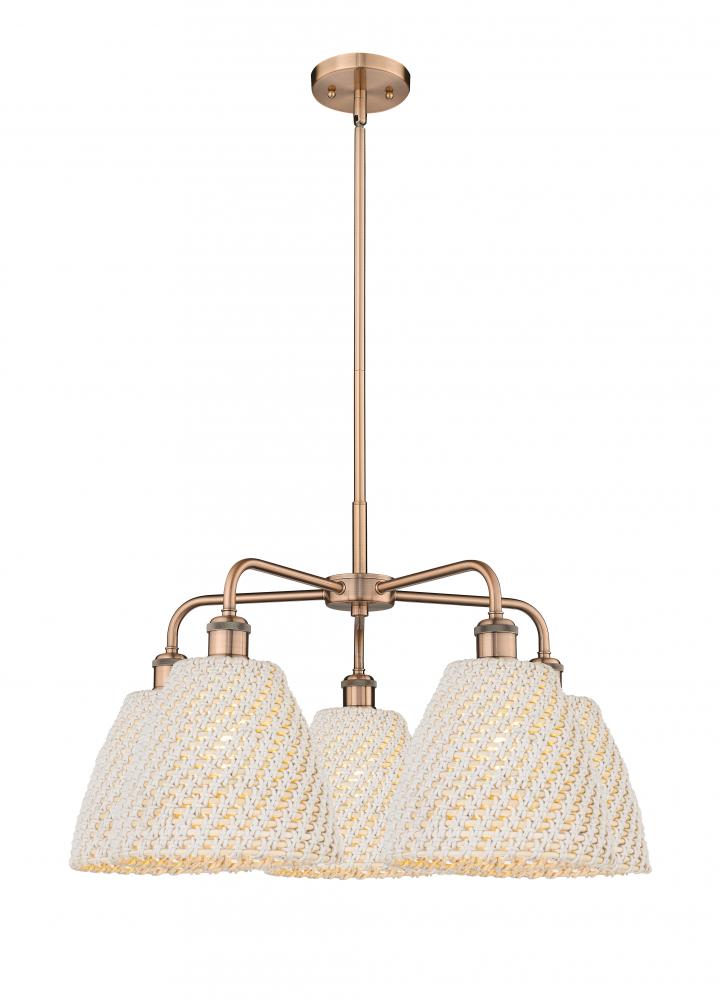 Bristol Natural - 5 Light - 28 inch - Antique Copper - Stem hung - Chandelier