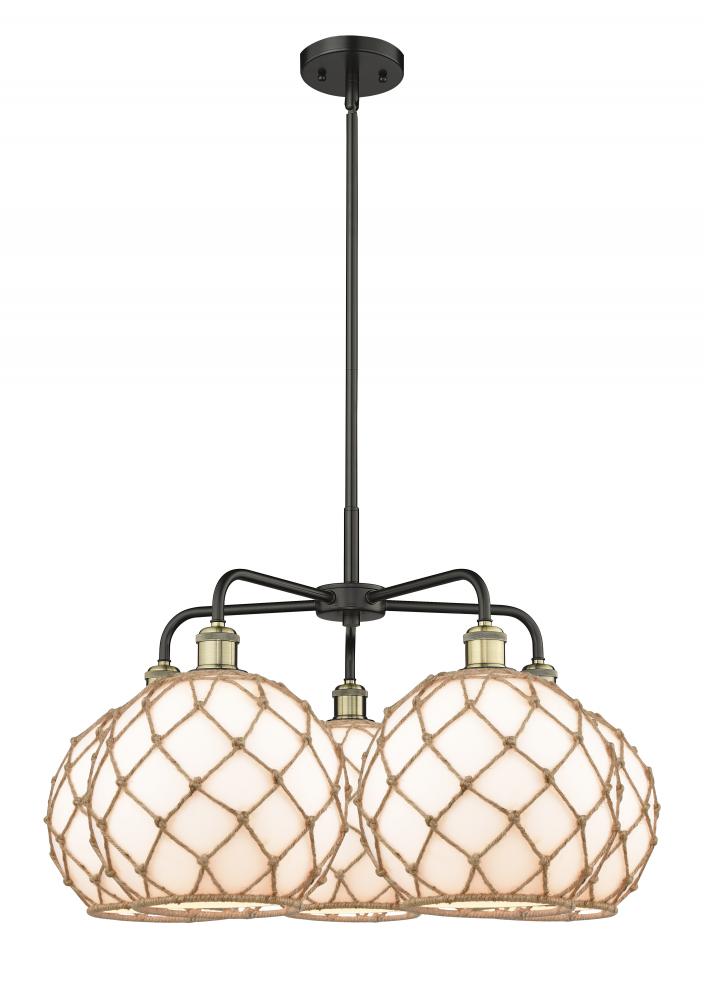 Farmhouse Rope - 5 Light - 29 inch - Black Antique Brass - Stem hung - Chandelier