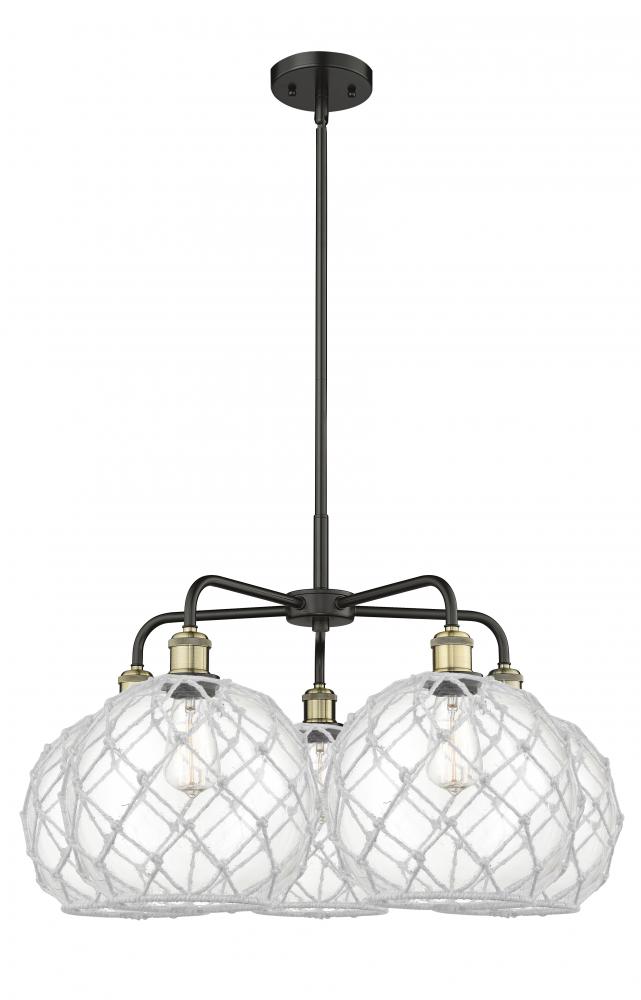 Farmhouse Rope - 5 Light - 29 inch - Black Antique Brass - Stem hung - Chandelier