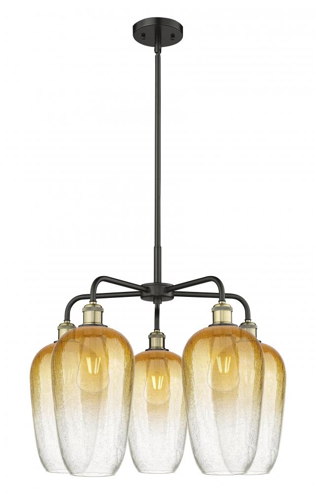 Brookhaven Flute - 5 Light - 26 inch - Black Antique Brass - Stem hung - Chandelier